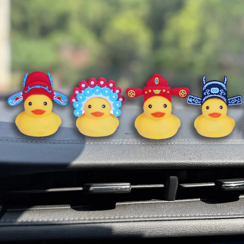 DIY Car Duck Decoration Dashboard Mini Rubber Ducks Cute Duck Car Accessories Dashboard Duck Yellow Ornament for Car Rubber Duck