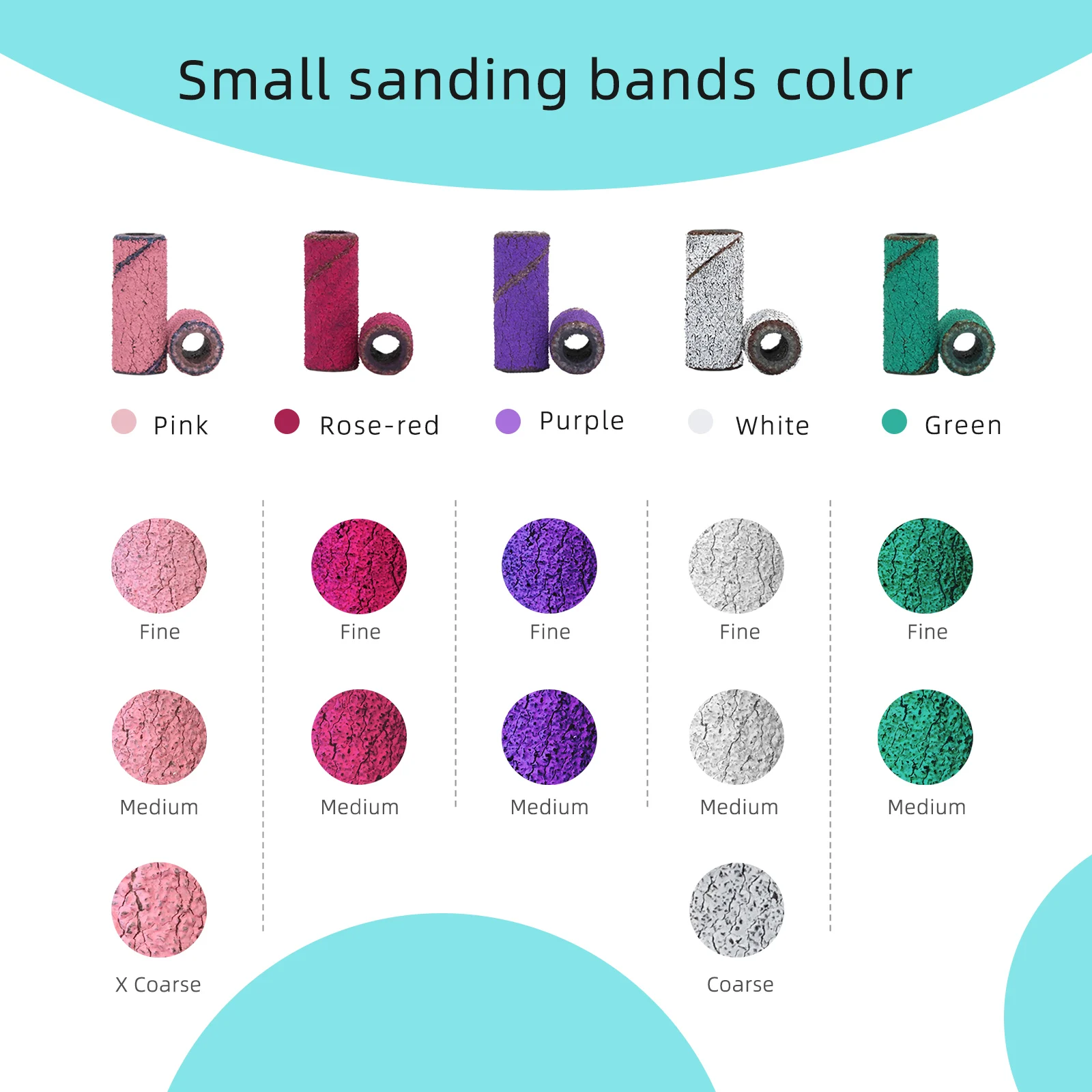 HYTOOS 3mm Small Sanding Bands for Nail Drill Mini Sand Band File Polishing Nails Cuticle Clean No Stainless Steel Mandrel Bit
