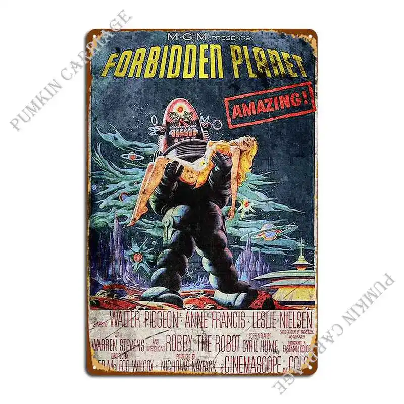 Forbidden Planet 1956 Metal Plaque Poster Kitchen Garage Wall Plaque Garage Printing Tin Sign Poster