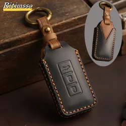 2/3 Buttons Key Case for Mitsubishi L200 ASX Outlander Eclipse Cross Pajero Sport Lancer Handmade Leather Key Fob Shell Cover