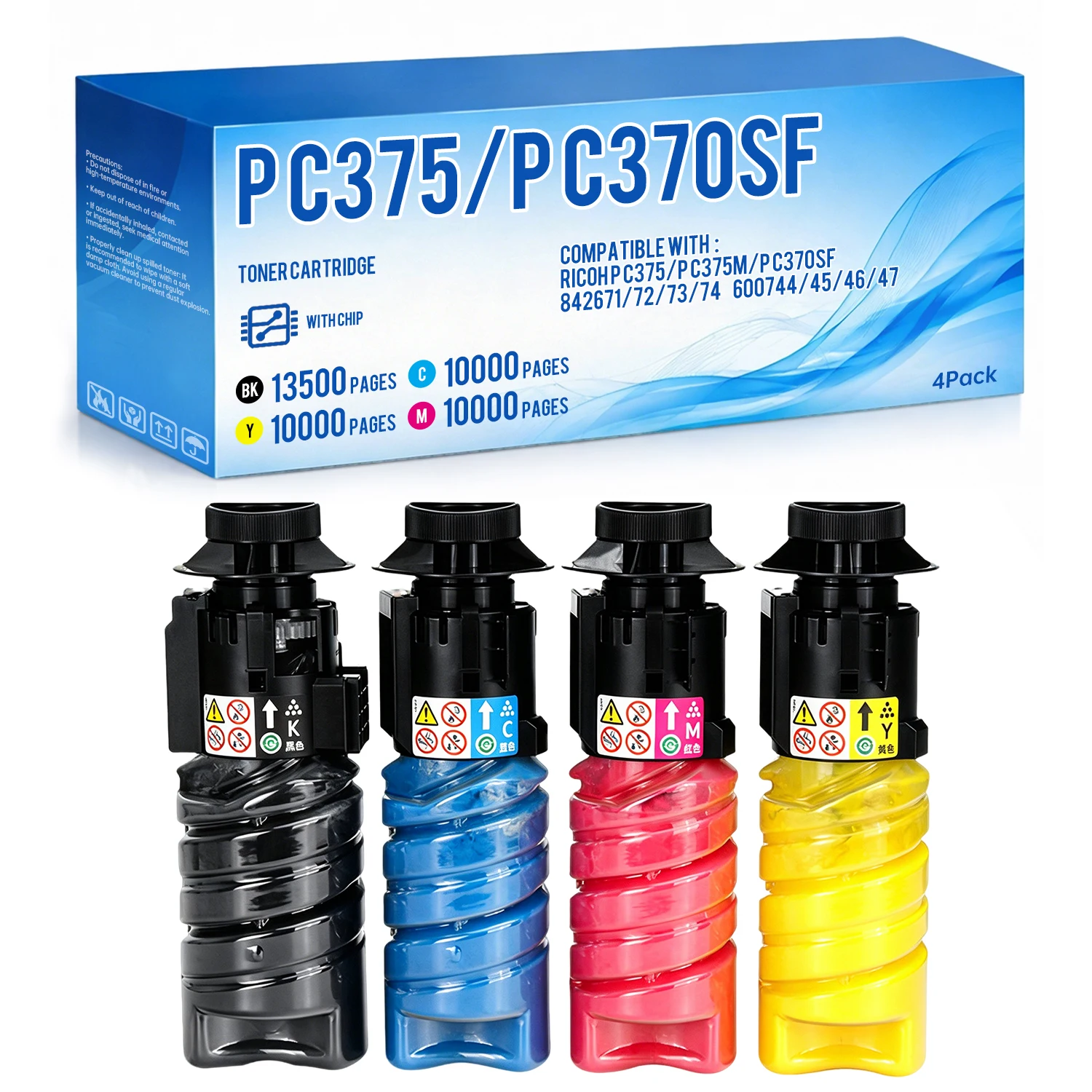 Compatível com o cartucho de toner Ricoh PC375, toner para copiadora colorida Ricoh PC375/PC370SF, toner PC375H.