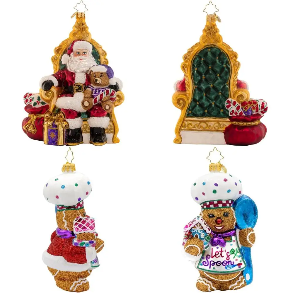 

Рождественское украшение из европейского стекла ручной работы - Santa Strikes a Pose, уникальный праздничный декоративный акцент