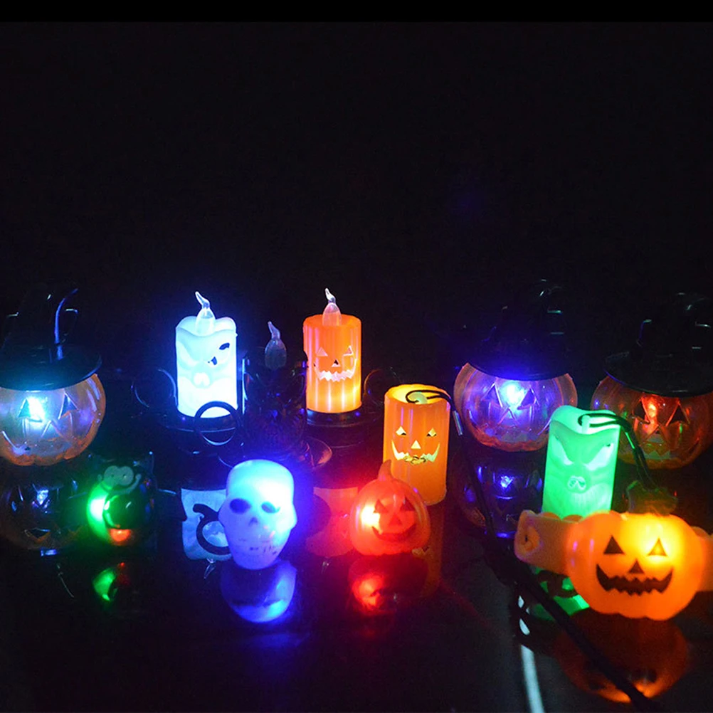 

2Pcs Flashing Pumpkin Bracelet for Kids Glow Halloween Wristbands Party Fun Light Up Jewelry Gift Kid Bracelet