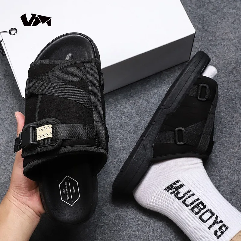 2024Reflective New Slippers Men's Trendy One word Slippers Men's Breathable Slippers Sports Outdoor Leisure Beach Slippers