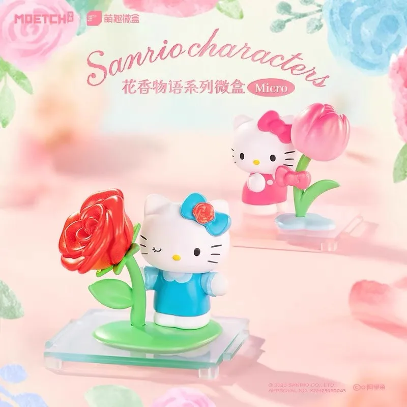 Sanrio Floral Monogatari Series Blind Box - Hellokitty Mymleody Piano Kuromi Mini Model Kolekcjonerska figurka Modna zabawka