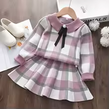 Bear Leader Baby Girl Clothes Set Sweet Outfits Autumn Winter Kids Girls Long Sleeve Knitted Embroidery Sweater + Skirt 2pcs Set - Image 5