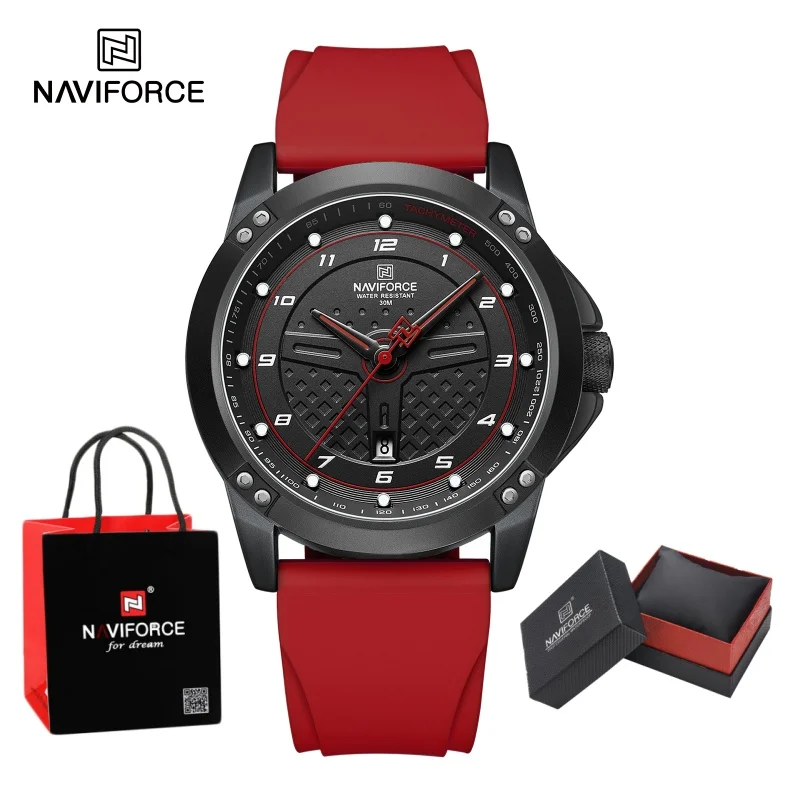 

Посылка подарки NAVIFORCE мужские часы спортивный силиконовый ремешок повседневные кварцевые наручные часы модные водонепроницаемые мужские светящиеся часы мужские