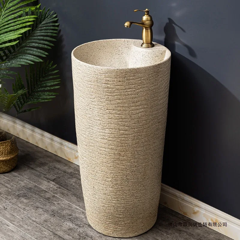 Pillar wash basin, courtyard integrated pool, floor-to-ceiling washbasin, balcony, bathroom, pillar basin, ceramic washbasin 6