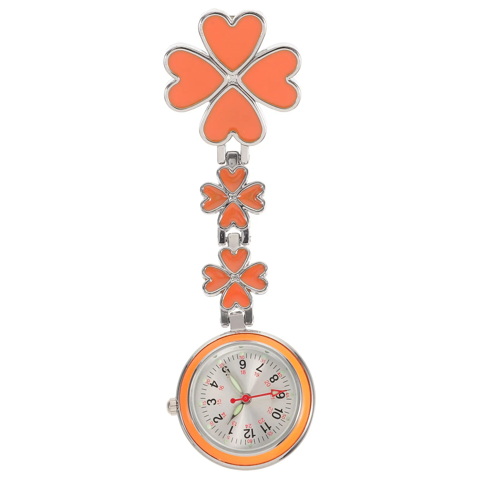 مشبك ساعة ممرضة بنمط وردي معلق للنساء لطلاب المرضعات حقيبة ظهر موحدة خفيفة الوزن وقت الامتحان