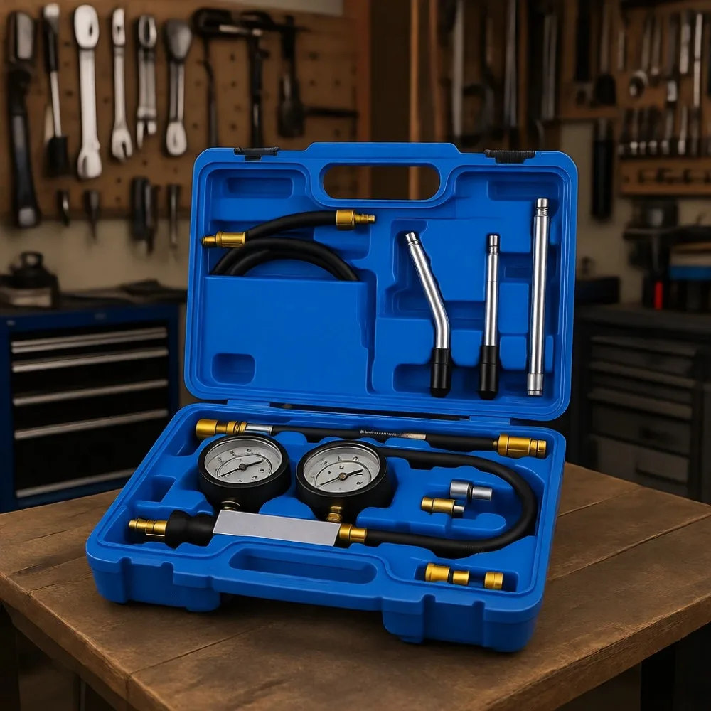 

Dual Gauge Cylinder Leak Down Tester Kit for Engine Compression and Leakage Rate Testing