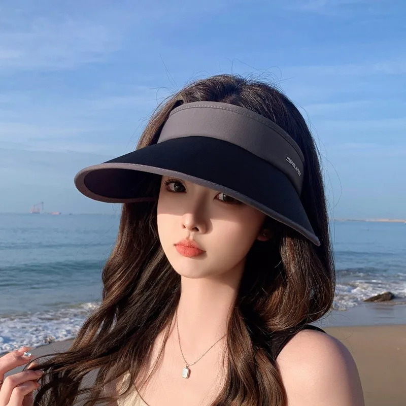 Simple large-brimmed hat seaside vacation with an empty top outdoor cycling without a