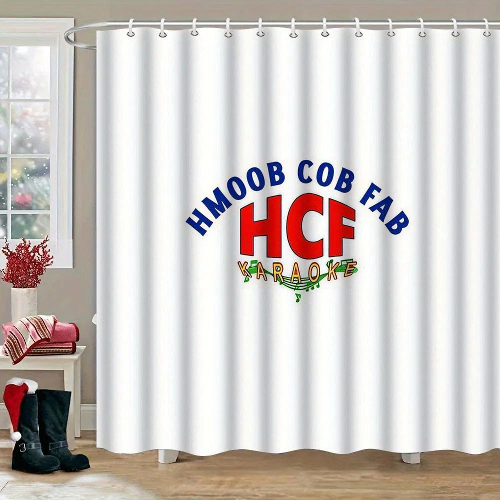 

1 шт. занавеска для душа с принтом HmoobCobFab караоке, тканью из полиэстера на крючках, тема животного и занавеска для душа яркого цвета