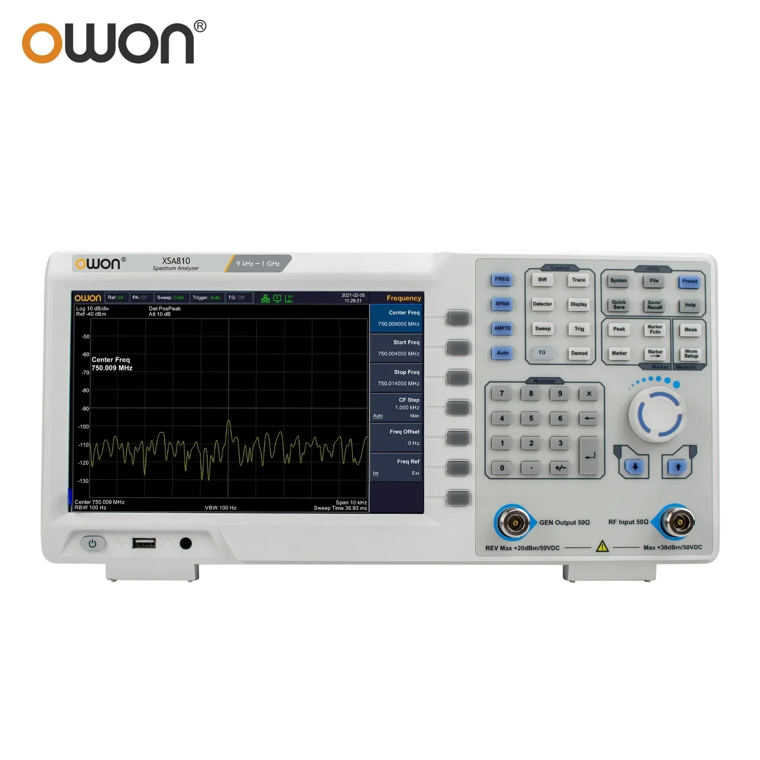OWON XSA805/10/15  Series Spectrum Analyzer Frequency Range from 9 kHz up to 1.5 GHz resolution ratio 1280×800 9 inches LCD#Xing
