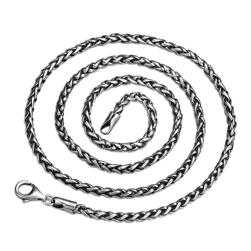 S925 sterling silver necklace seiko cable stitch necklace retro same style for men and women trendystylish jewelry