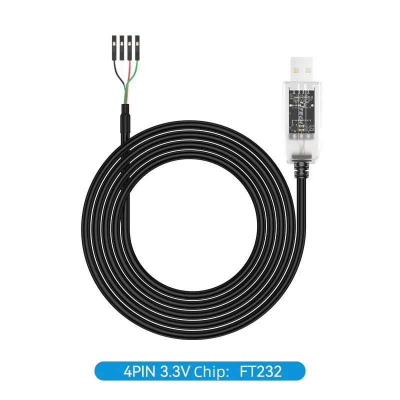 2 uds DTECH 1,8 m Cable de consola de depuración de programación USB 3,3 V USB a Uart TTL Cable serie con cabezal 4P