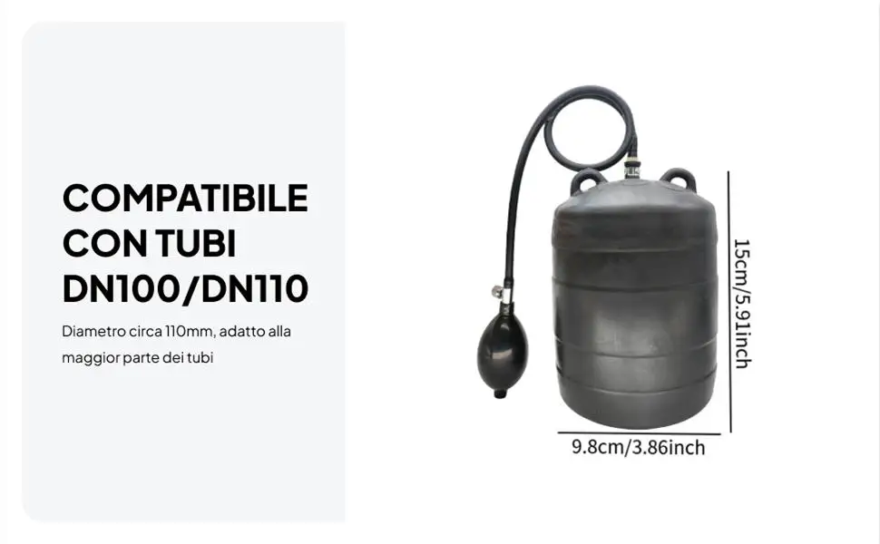 Inflatable Pipe Plug Easy to Use Plumbing Test Plug Rubber Repair Tool for Drainage Pipeline Testing