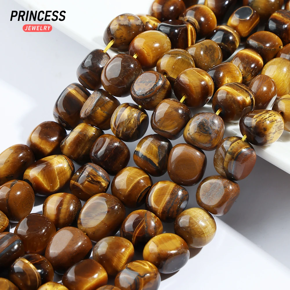 A++Natural Yellow Tiger's Eye Cuboid Pebble Loose Beads for Jewelry Making Bracelets Wholesale Gemstone Beads DIY Accessories