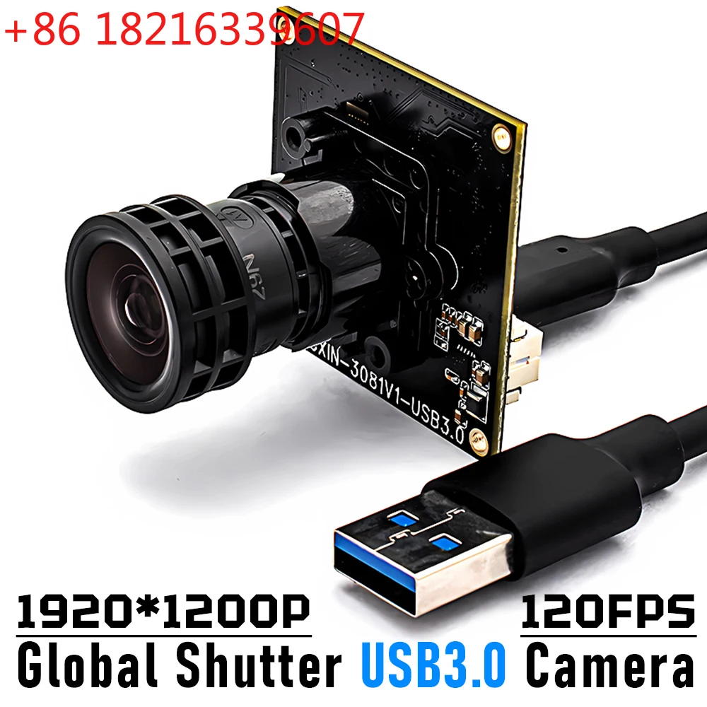 TAO Machine Vision Camera 2.3MP 120FPS Global Shutter, USB 3.0 Industrial Camera with M16 Lens Plug and Play for Security Monito