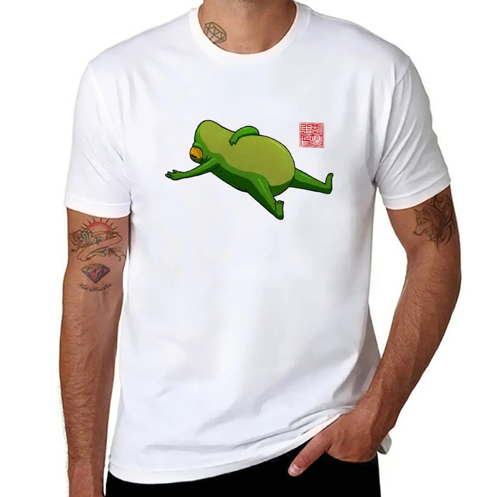 New Yoga Frog Mood T-Shirt custom t shirts customized t shirts Men's clothing