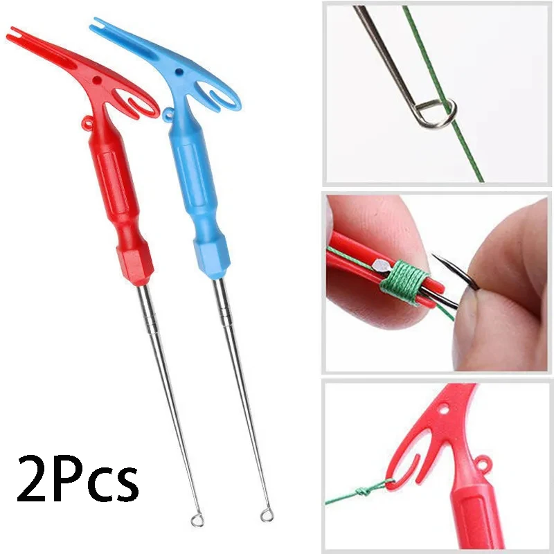 2Pcs Fishing Hooks Security Extractor Fly Nail Knot Tying Tools Extractor Hook Remover Quick Knot Tying 3 In 1 Fishing Tool