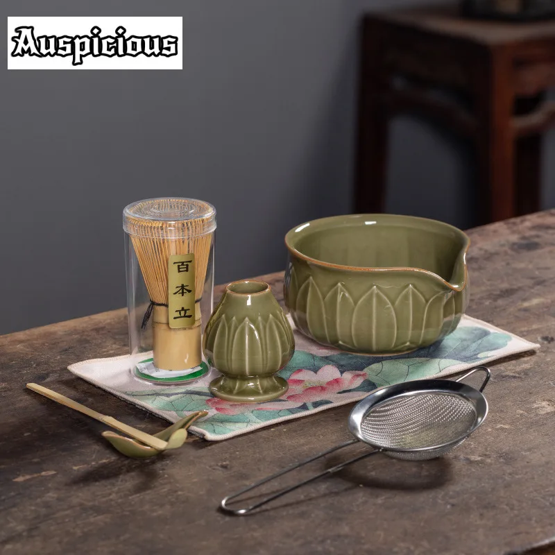 

Набор Longquan Celadon Matcha, керамическая чаша для чая, японские инструменты для приготовления чая Matcha, чайный сервиз, чайный венчик, бамбуковый набор кистей Matcha, подарочная коробка