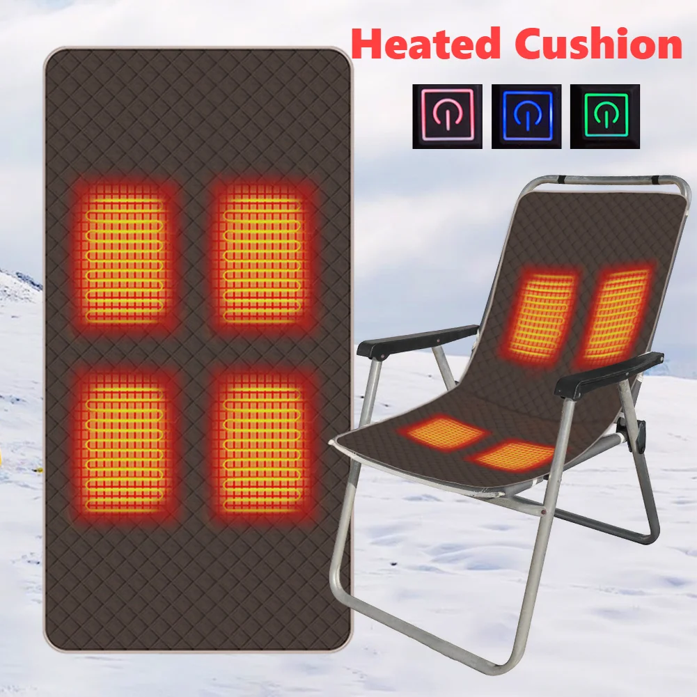 USB Heated Cushion Sleeping Electric Heating Pad Outdoor Camping Heated Mat 3-Level Temperature Rechargeable Heated Electric Mat