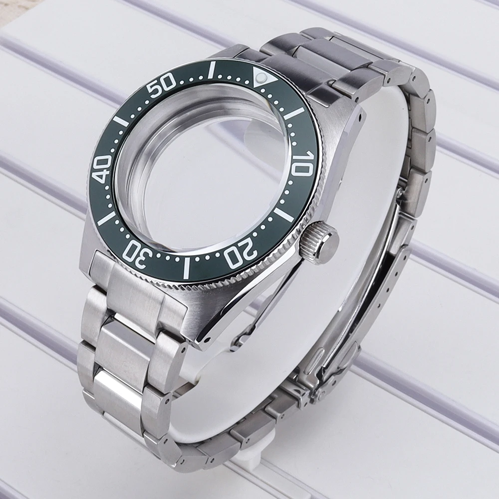 

40mm Men's Watch Case Bracelet AR Sapphire Crystal For Mod SPB149J1 Tiger Whale Fit NH35 NH36 NH38/34 NH70 Movement 28.5mm Dial