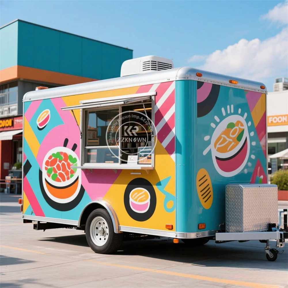 

Уличная тележка для конфет, мобильная кухонная мини-прицеп для еды, полностью оборудованная тележка для сока, молока, хот-дога, тележка для мороженого, грузовик для уличной еды на продажу