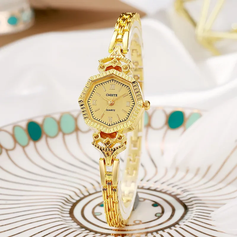 Gold Watch Women Famous Brand Bracelet Watch Polygon Dial Ladies Luxury Gift Wristwatches Dropshipping Clock Relojes Para Mujer