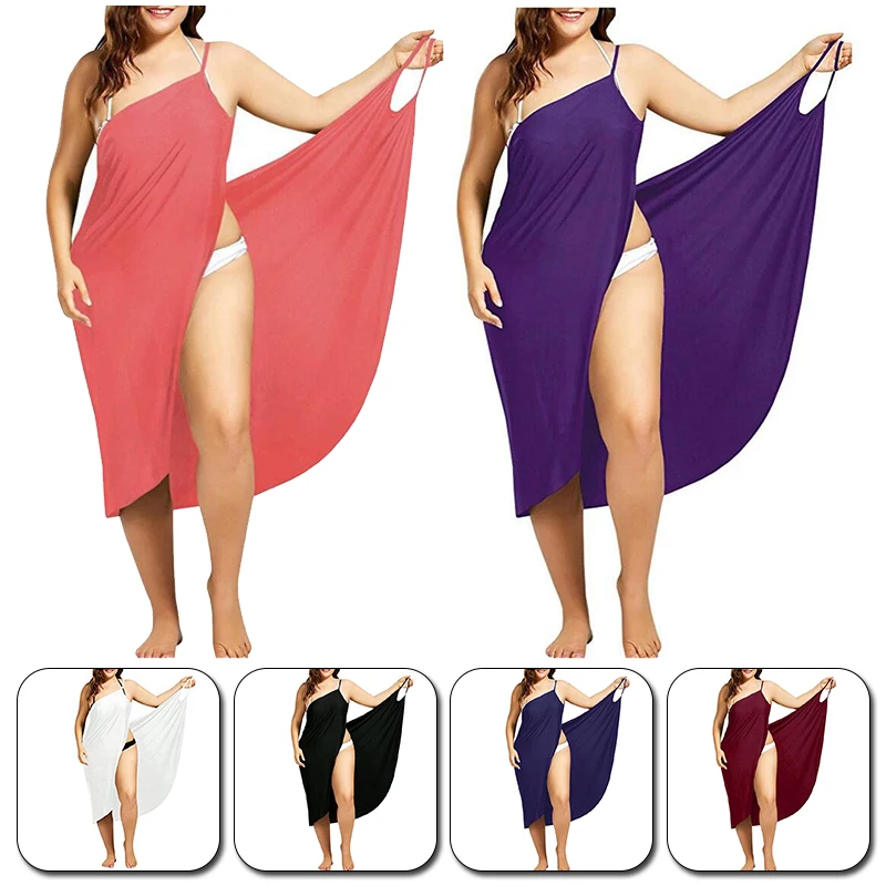 Plus Size Women Summer Swimsuit Scarf Beach Cover Wrap Sarong Skirt Maxi Dress Cover up Beach Sarong Pareo Bikini Swimsuit Wrap