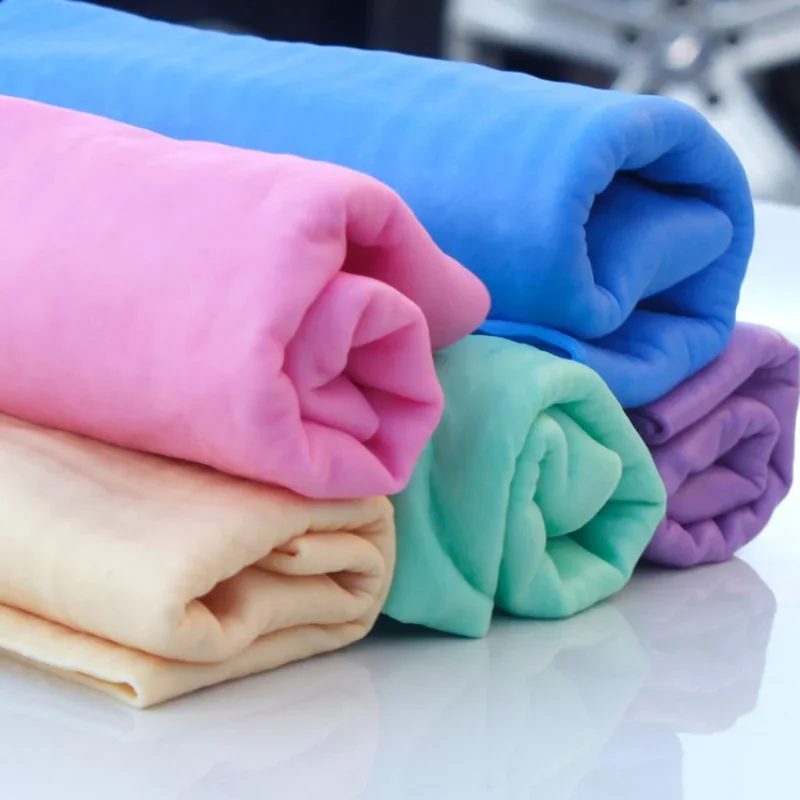 10pcs Car Accessories PVA Chamois Towel Wipe Cleaning Supplies Hot Sell Big Size 66*43cm Barrelled Wash Cars Absorbent Towels