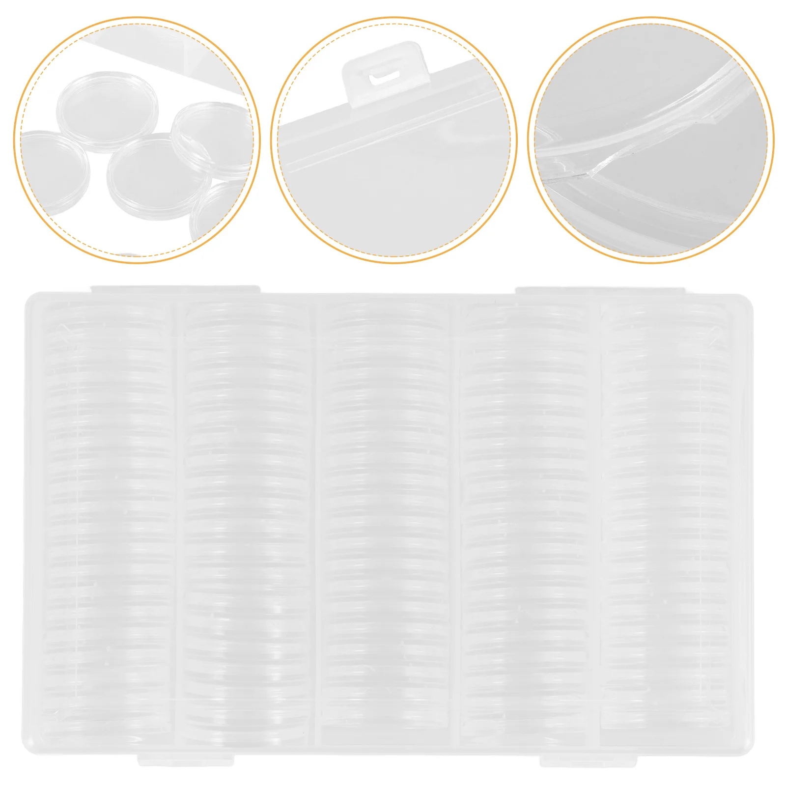 1 مجموعة كبسولات 27 مللي متر حامل بلاستيك سميكة علبة الهلال افتتاح المفاجئة ضيق ل عملة جمع عرض التخزين المنظم