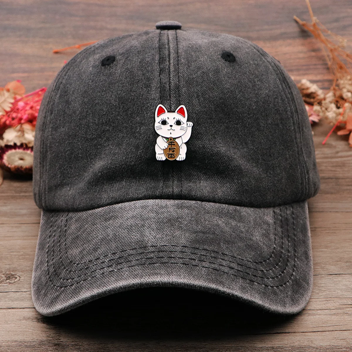 

Anime Cat Monster Vintage Classic Baseball Caps for Men Cap Casual Style Women Washed Hat Outdoor Sports Cap