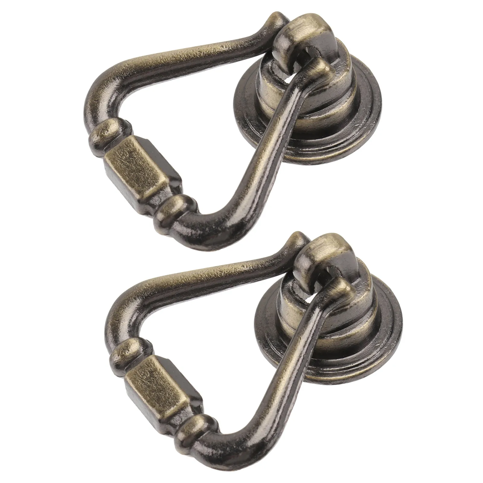 

2Pcs Vintage Ring Pull Handle Bronze Cabinet Drawer Knob Zinc Alloy Design for Furniture Wardrobe Cupboard Decor