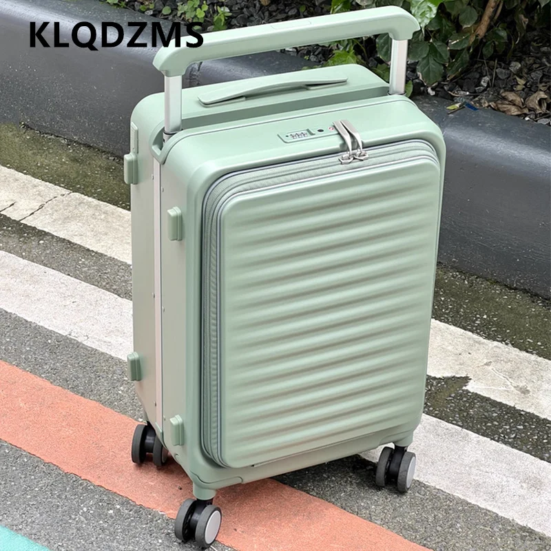 

KLQDZMS чемодан для ноутбука с передним отверстием, посадочная коробка, многофункциональный чемодан на колесиках с зарядкой через USB, 20 дюймов, 24 дюйма, чемодан большой емкости