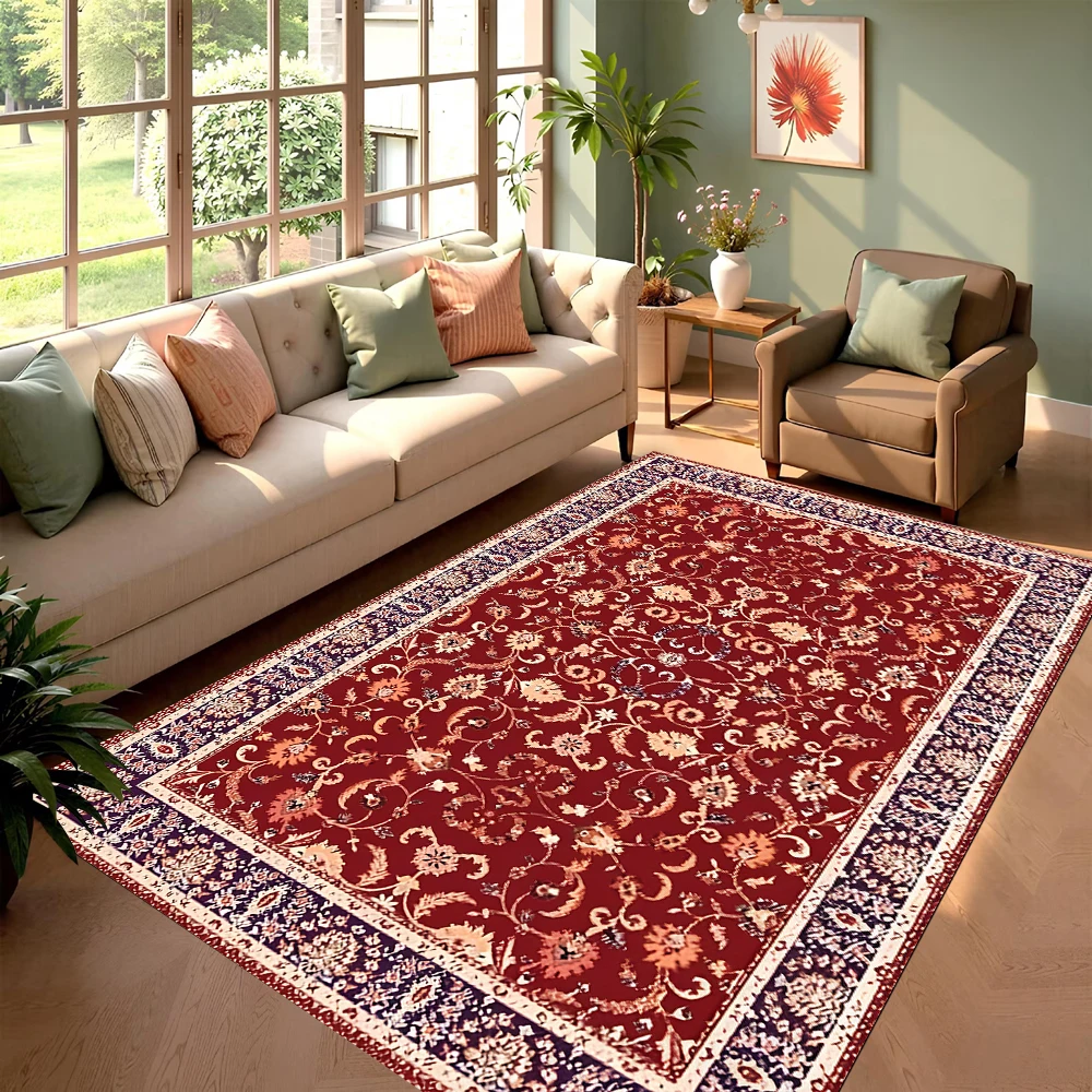 Persian Pattern Rug Mat Carpet Living Room Large Area Carpets Bedroom Decoration Rug Hotel Rugs Non-slip Mat