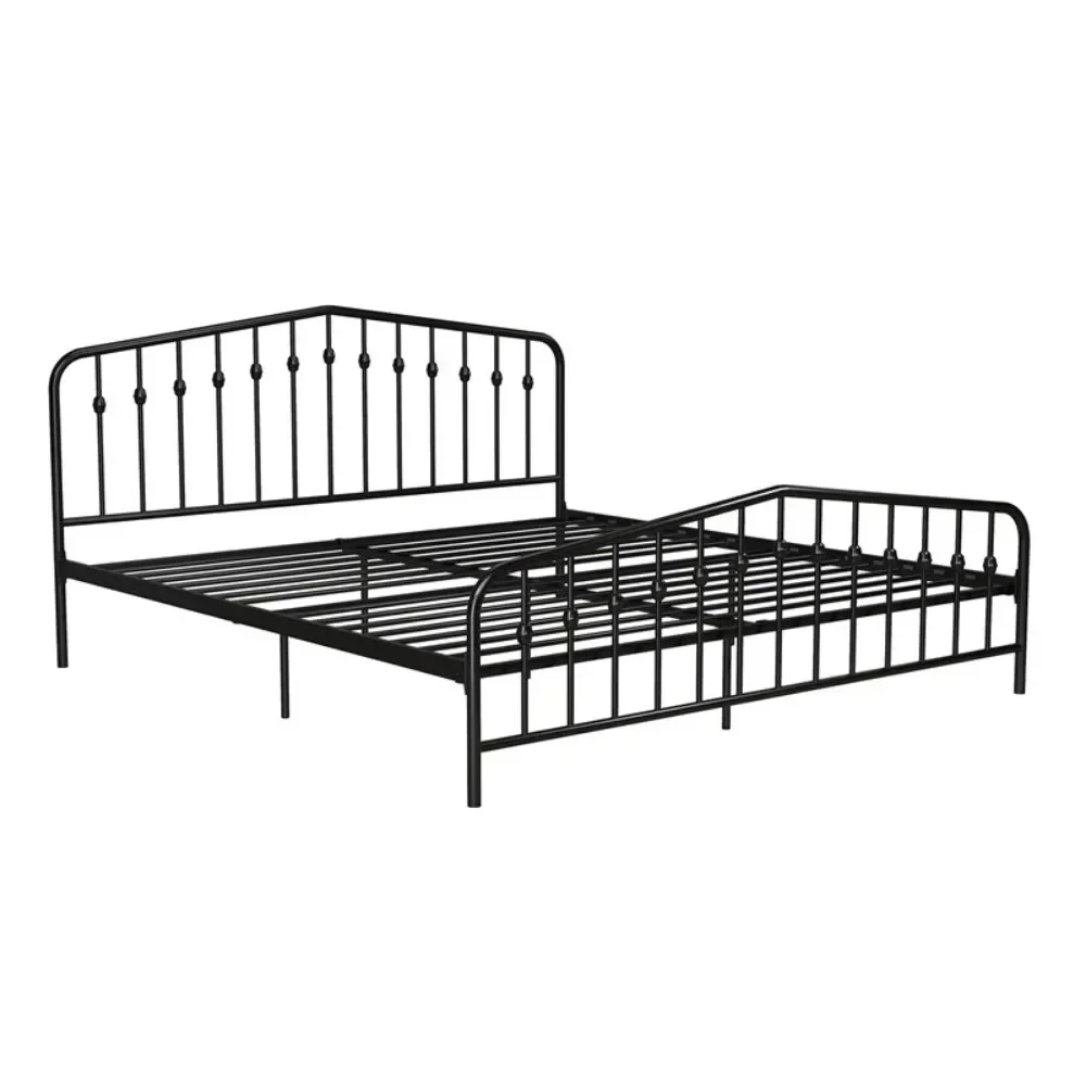 King Bed Bases and Frames Bushwick Metal Bed Black Frame Full Size Bedroom Furniture Home