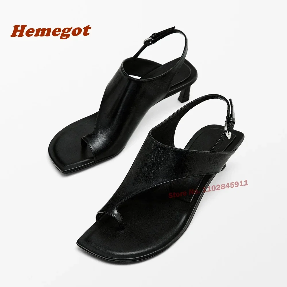 Black Clip Toe Slingback Sandals Strange Style Ankle Strap Buckle Summer Sandals for Women Newest 2025 Runway Party Shoes Sexy