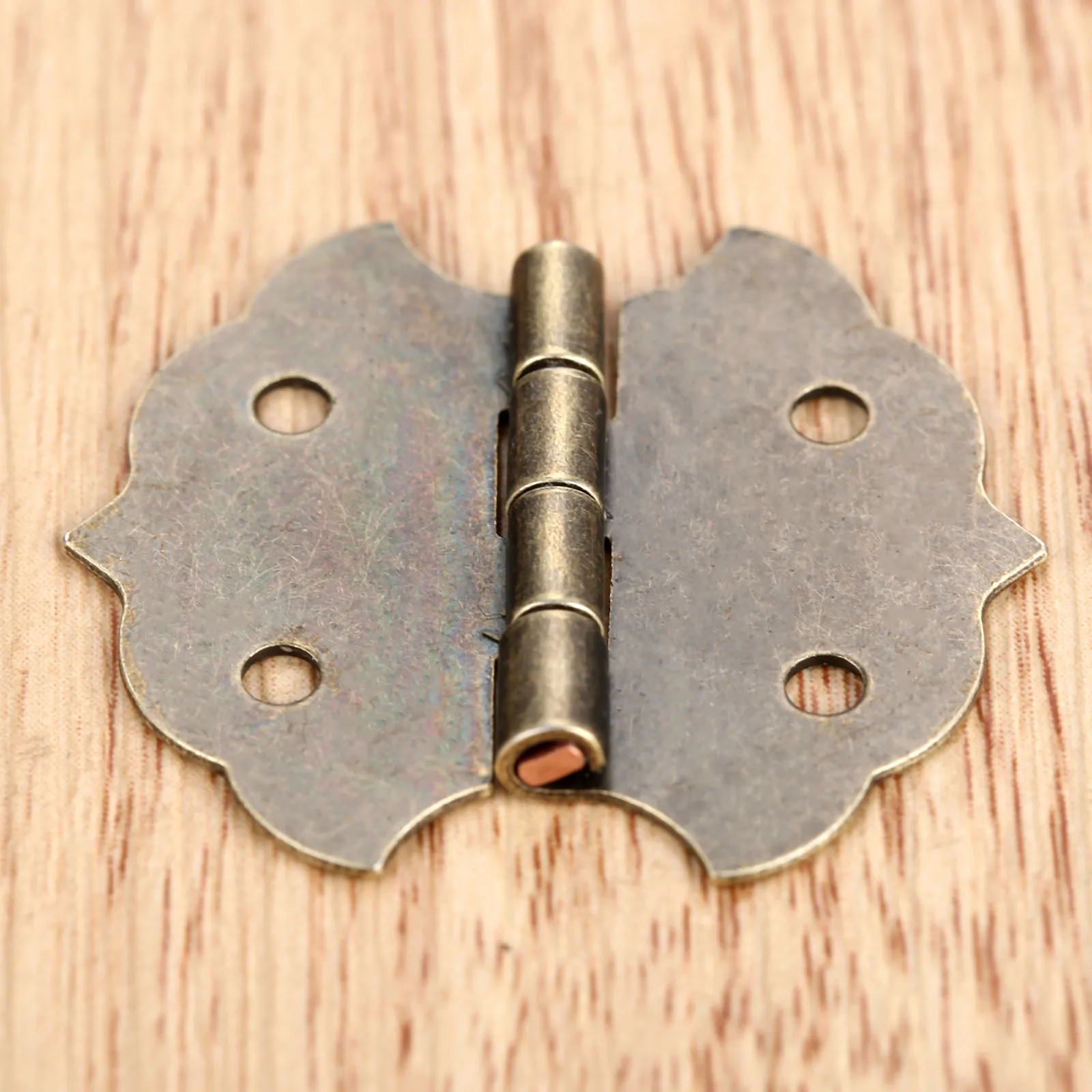 4pcs Antique bronze 29*31mm Flower Cabinet Door Hinge Furniture Chest Wood Jewelry Box Wine Case Retro Decor