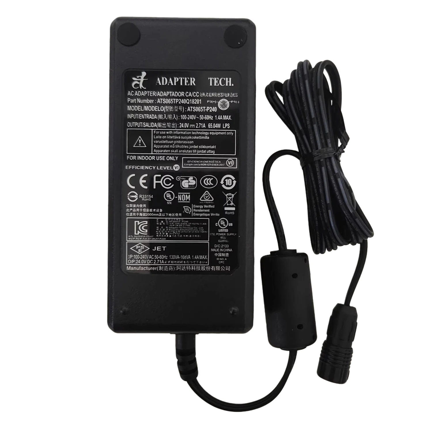 

For FARO PMT ADAPTER TECH ATS065T-P240 Power Supply 24V 2.71A 65W AC Adapter Charger