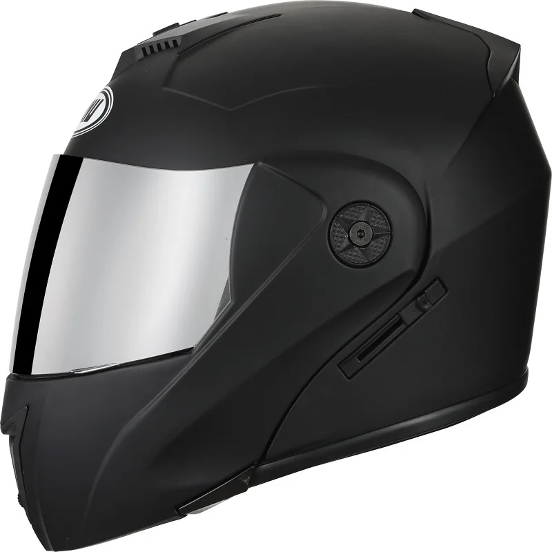 DOT-casco de motocicleta abatible hacia arriba, doble lente, Unisex, con visera, sección transversal, Modular de seguridad