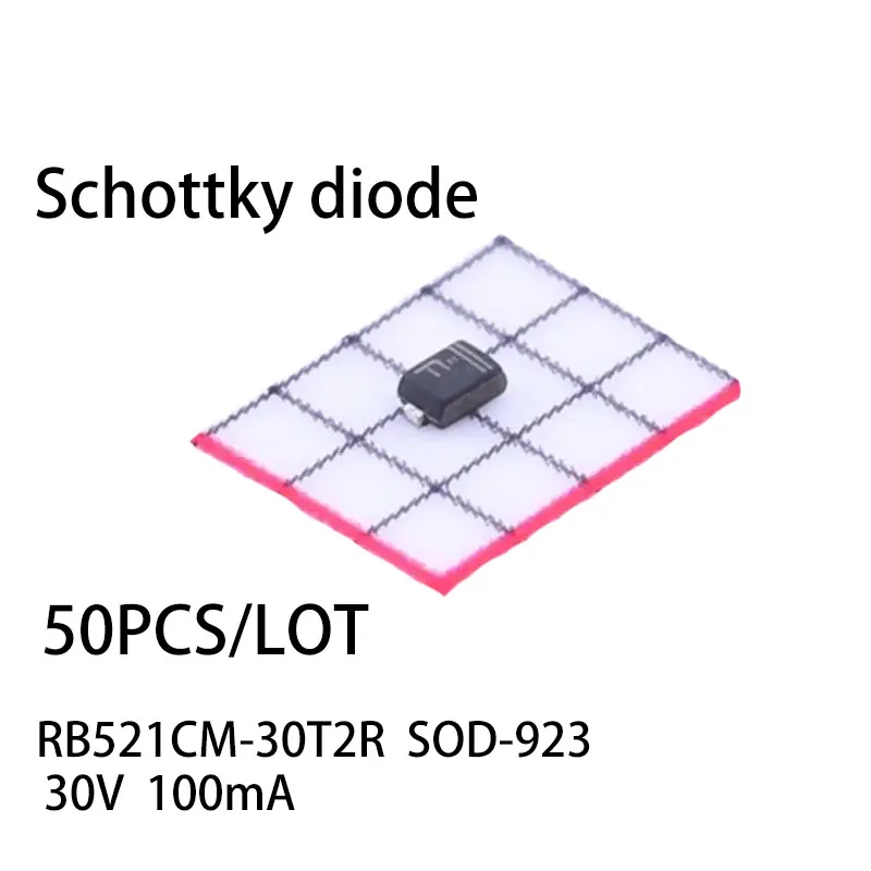 50PCS/LOT RB521CM-30T2R SOD-923 30V 100mA Schottky diode New and Original