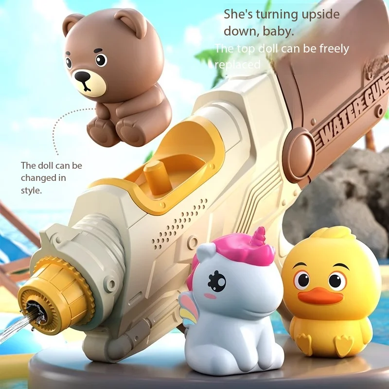 New Single Dual Nozzle Water Gun, Summer Outdoor Beach Water Fight Toy, Long Range Large Capacity, Replaceable Top Doll
