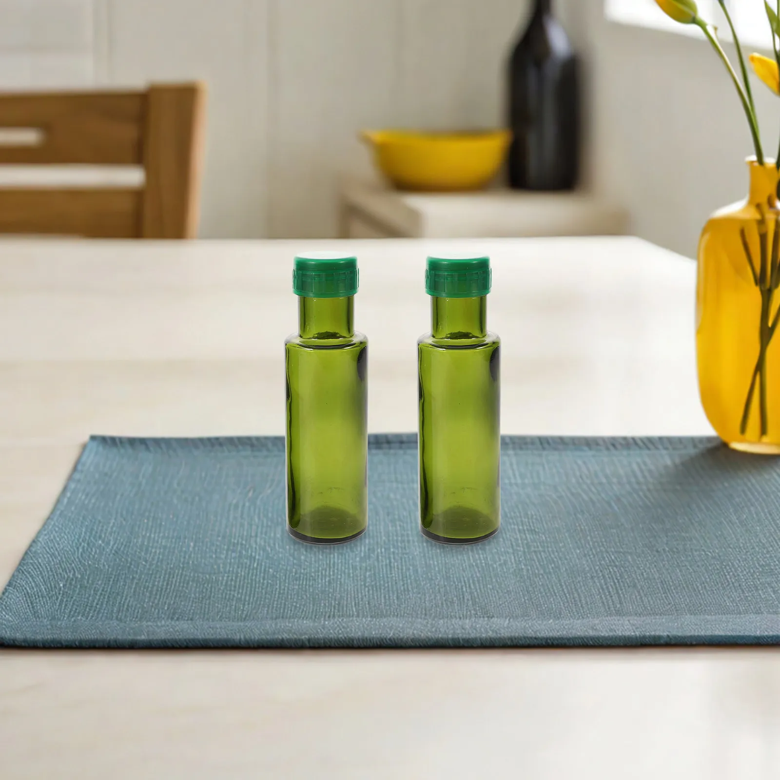 10Pcs Glass Olive Oil Bottle Dispenser Leakproof 100Ml Round Airtight Container for Kitchen Cooking Travel Dressing Vinegars