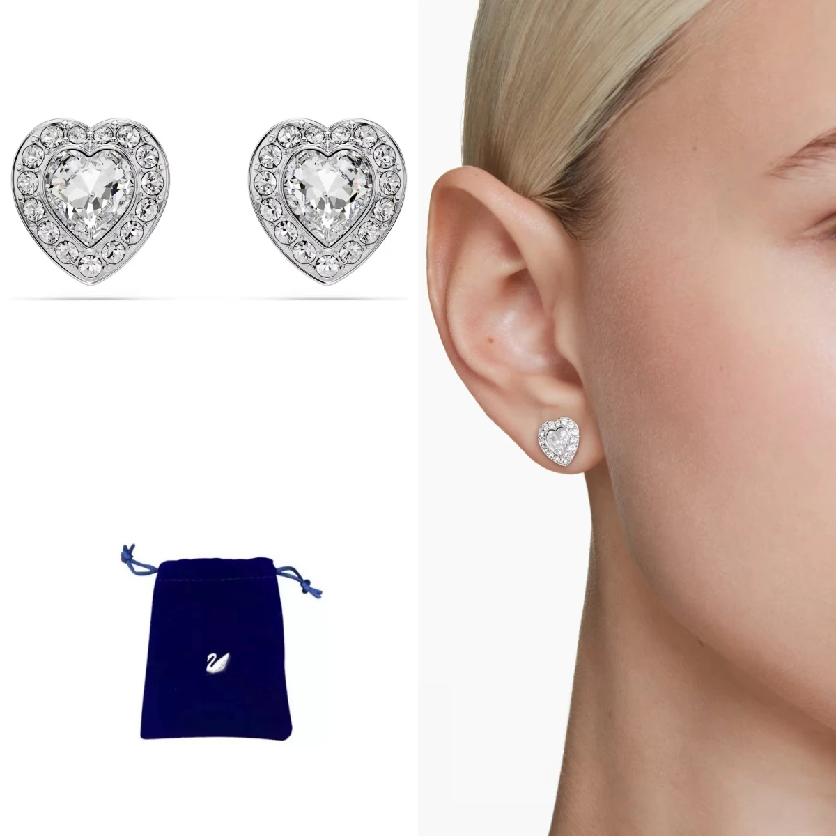

S925 Sterling Silver Round Crystal Stud Earrings Minimalist Daily Jewelry for Women
