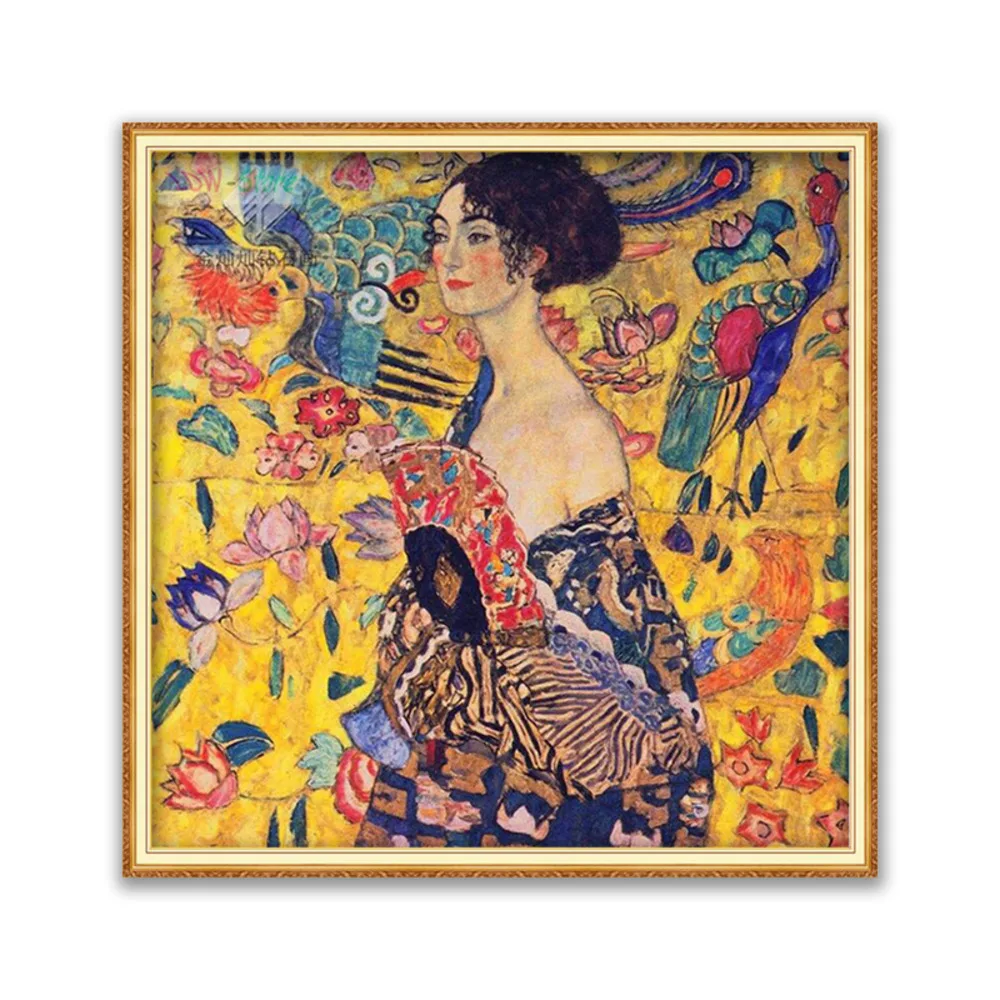 Klimt DIY Embroidery 11CT Cross Stitch Kits Craft Needlework Set Printed Canvas Cotton Thread Decoration On Sale For Living Room