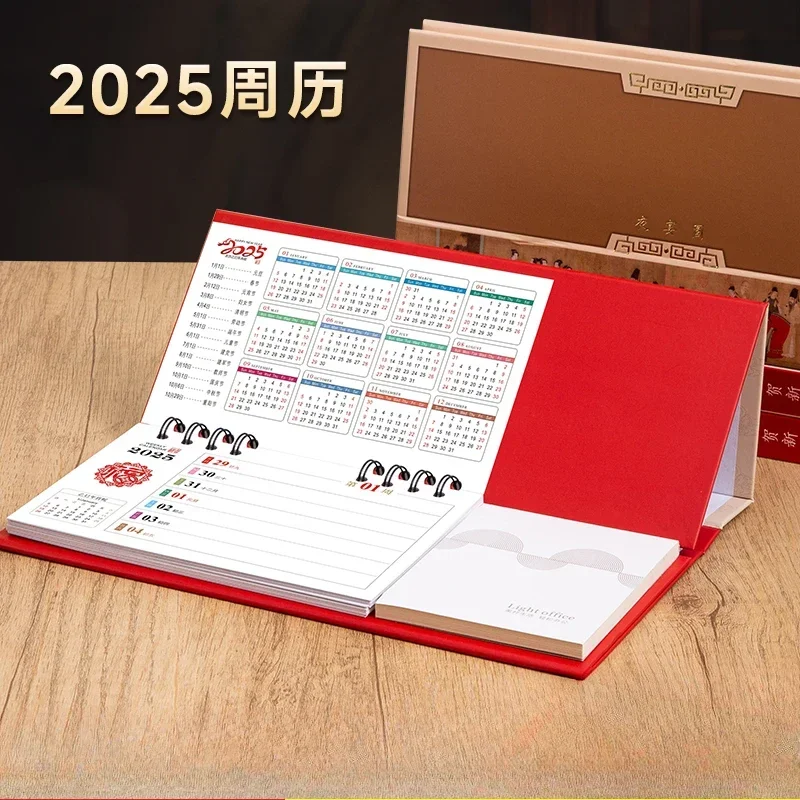 2025 New Year's Calendar Desk  Weekly  Fifty-four Weekly planner One calendar note for the week chinese decoration traditional