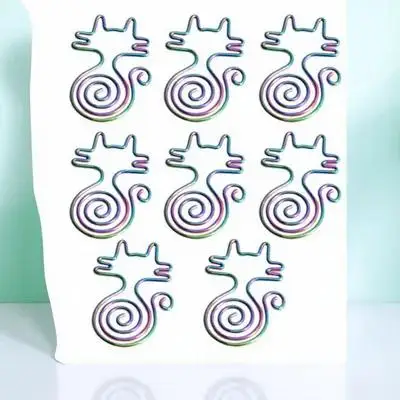 

8pcs Cat Shape Paper Animal Alloy Binder Clips Creative Office Supplies Cute Bookmark Clips For Fun Metal School Stationery