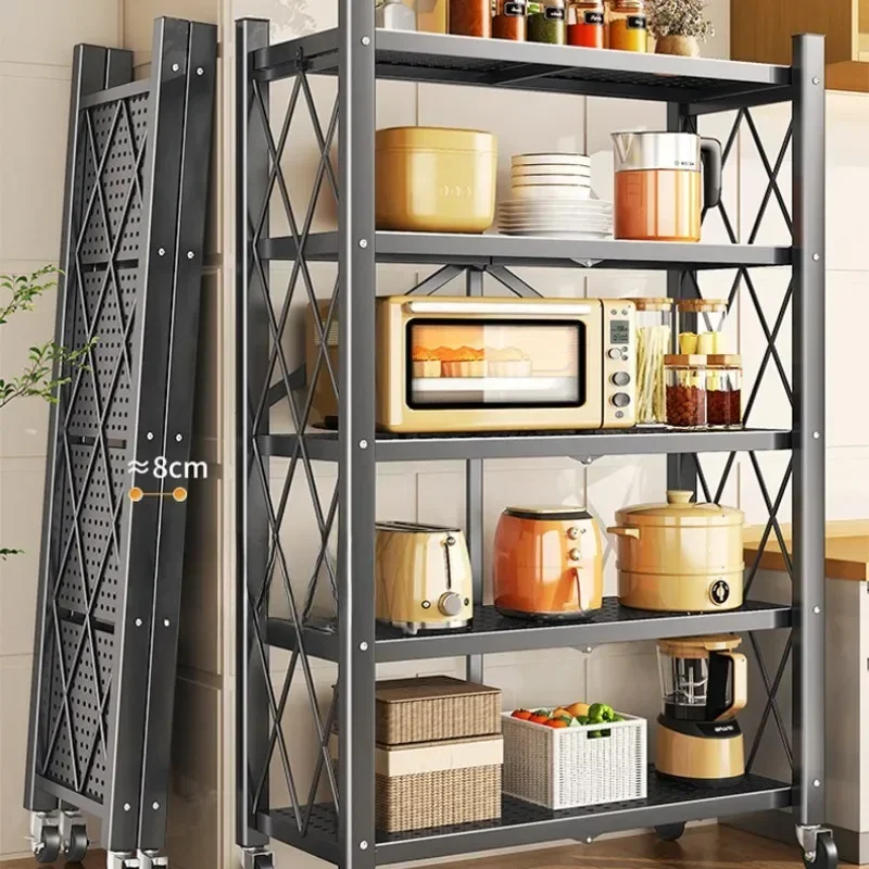 Household Goods Household Removable Shelves Balcony Basement Storage Folding Shelves Supermarket Installation-free Shelves