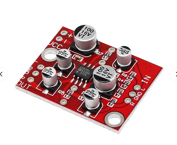 Audiophy-grade AD828 power amplifier preamplifier board 2.0 dual-channel diy audio box signal audio amplification module